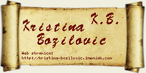 Kristina Božilović vizit kartica